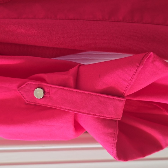 CROFT AND BARROW WOMEN'S PETITE FUSCIA PINK FRONT BUTTON SHIRT SIZE PETITE LARGE - Picture 5 of 16